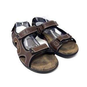 Khombu Noah Sport Sandals Mens Size 13 Brown Comfort Hook & Loop Outdoors Hiking